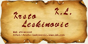 Krsto Leškinović vizit kartica